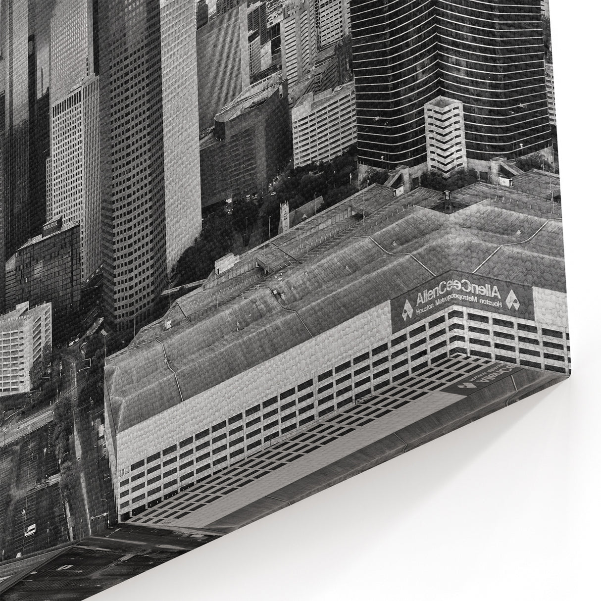 Dramatic Houston Skyline Art – Thunderstorm Black and White Photography