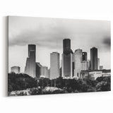 Black and White Houston Skyline Art – Elegant Cityscape Wall Decor