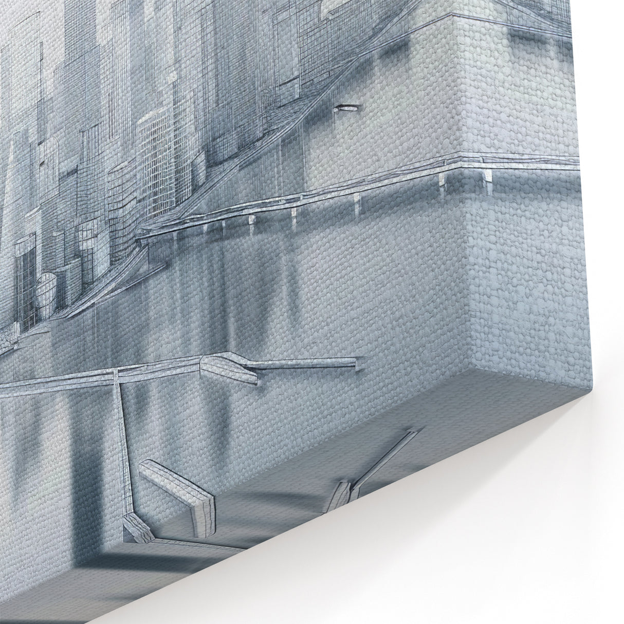 Hong Kong Skyline Art | Minimalist Cityscape | Abstract Architecture Canvas