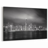 Hong Kong Night Skyline Art | Cityscape Canvas | Downtown Photography