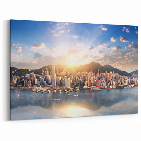 Hong Kong Skyline Canvas Art | Vibrant Cityscape | Downtown Panorama