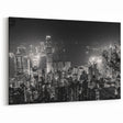 Hong Kong Skyline Photography | Night Cityscape | Downtown Canvas Art