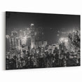 Hong Kong Skyline Photography | Night Cityscape | Downtown Canvas Art