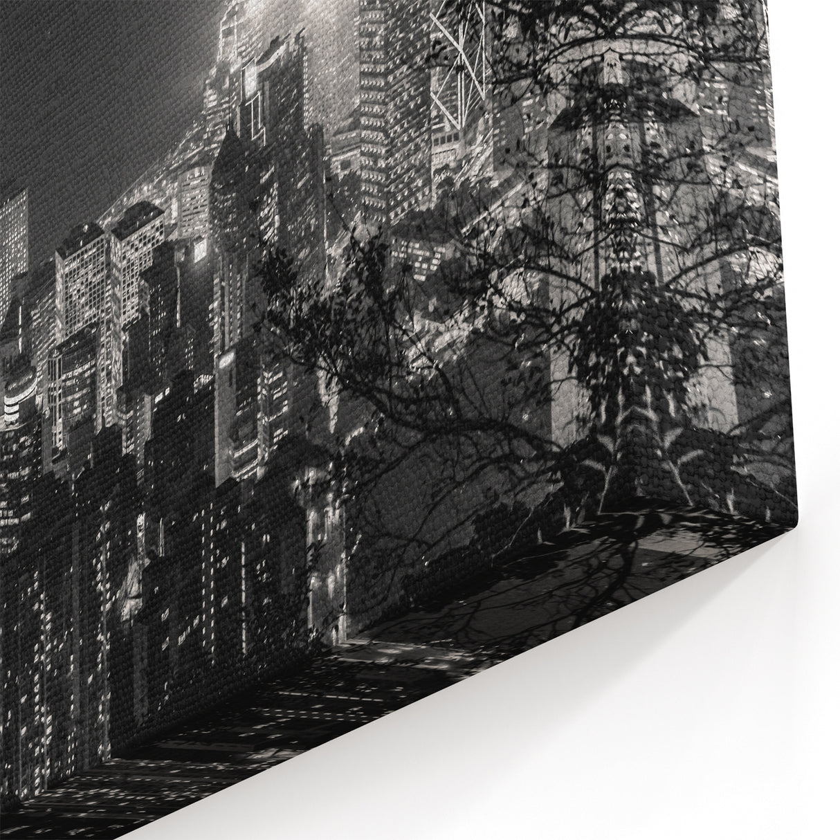 Hong Kong Skyline Photography | Night Cityscape | Downtown Canvas Art