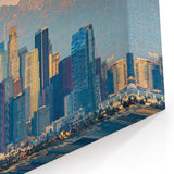 Los Angeles Skyline Art | Downtown Cityscape | Mountain View Canvas