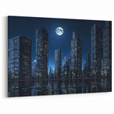 Hong Kong Skyline Wall Art | Moonlit Cityscape | Night Photography