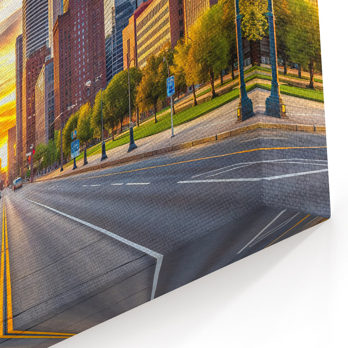 Bright Detroit Skyline Art - Sunrise Cityscape Photography Print