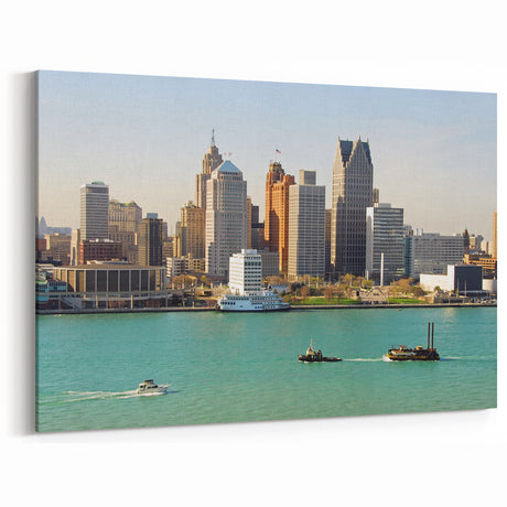 Serene Detroit Skyline Art - Daytime Cityscape Photography Print