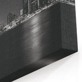 Classic Detroit Skyline Art - Black and White Night Cityscape Print