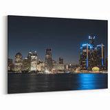 Illuminated Detroit Skyline Art - Night Cityscape Photography Print