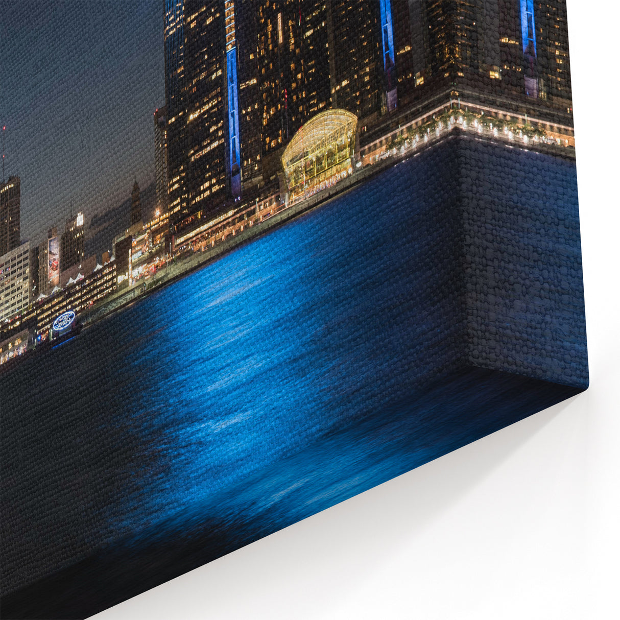 Illuminated Detroit Skyline Art - Night Cityscape Photography Print