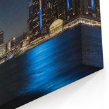 Illuminated Detroit Skyline Art - Night Cityscape Photography Print