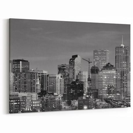 Elegant Denver Skyline Wall Art – Black and White Cityscape Photography