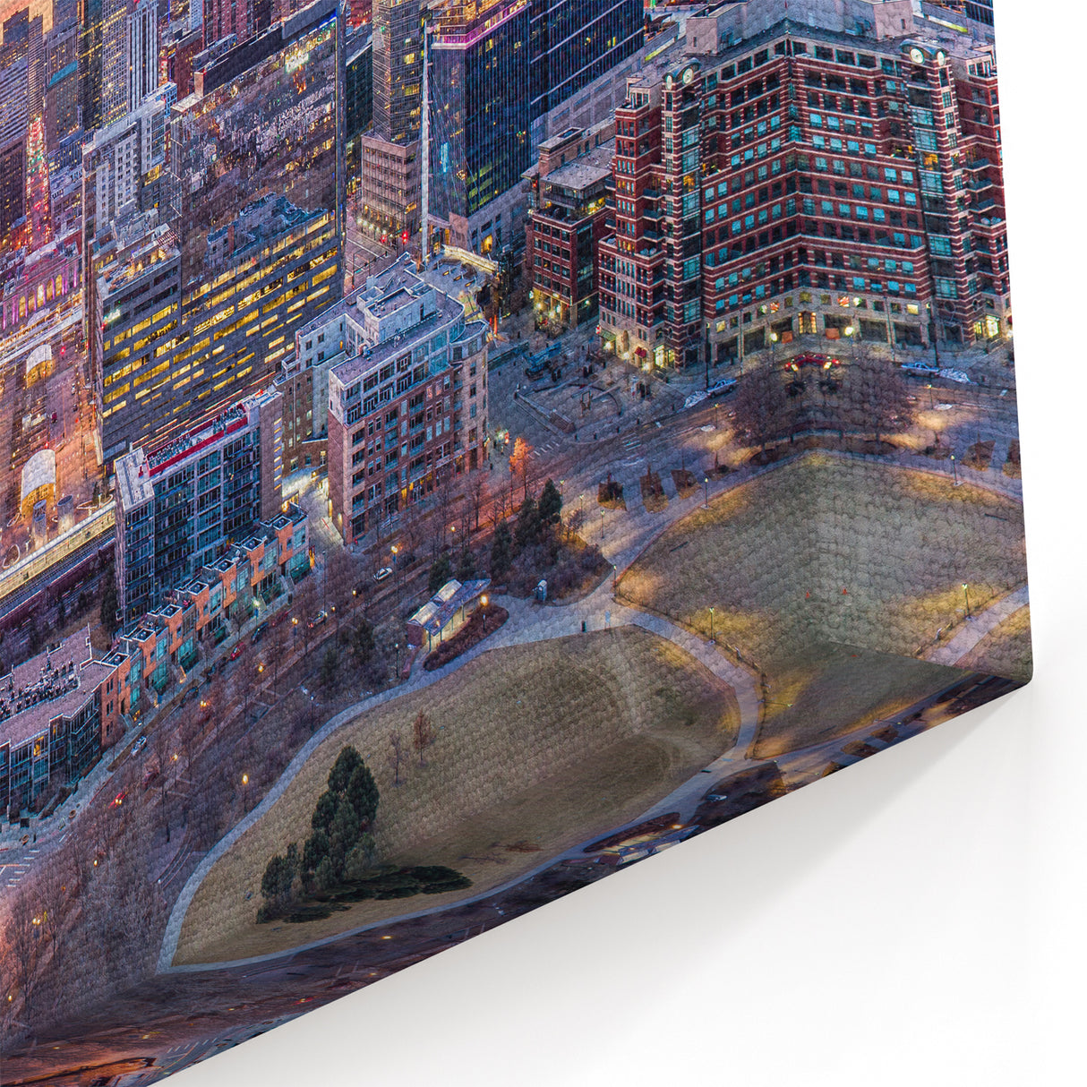 Colorful Denver Skyline Art – Vibrant Cityscape at Dusk Wall Decor