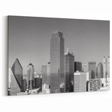 Black and White Dallas Skyline Art - Classic Cityscape Prints for Decor