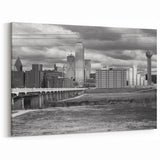 Classic Dallas Skyline in Black & White - Timeless Cityscape Wall Art