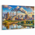 Cleveland Skyline Wall Art - Vibrant Industrial Cityscape Canvas Print