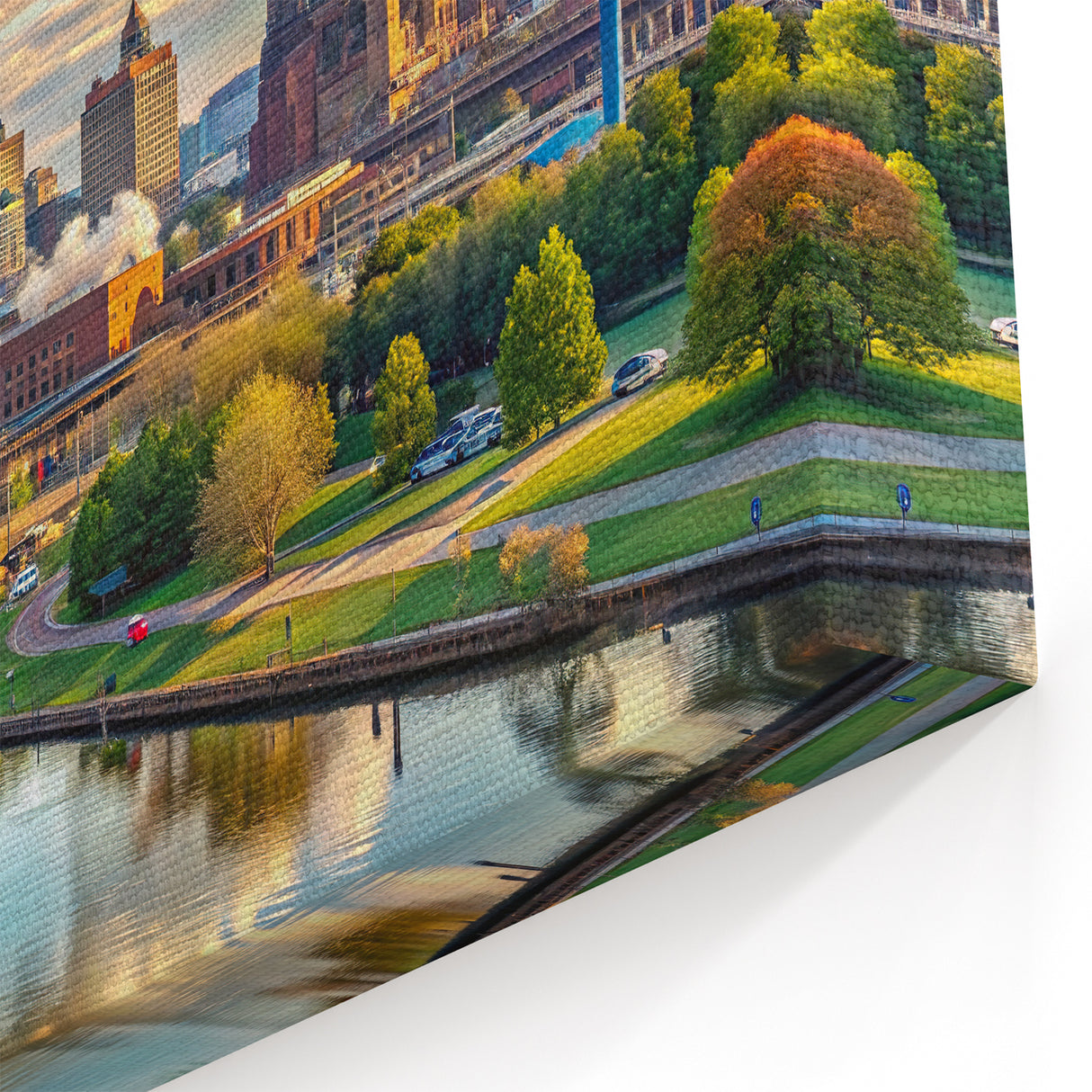 Cleveland Skyline Wall Art - Vibrant Industrial Cityscape Canvas Print