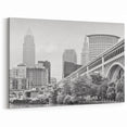 Cleveland Skyline Photography - Black and White Cityscape Art Print