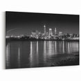 Cleveland Night Skyline Art - Black and White Cityscape Photography