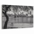 Black & White Cincinnati Skyline Wall Art - Downtown Cityscape Photography