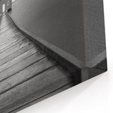 Minimalist Bridge to Boathouse Art - Black and White Canvas Print