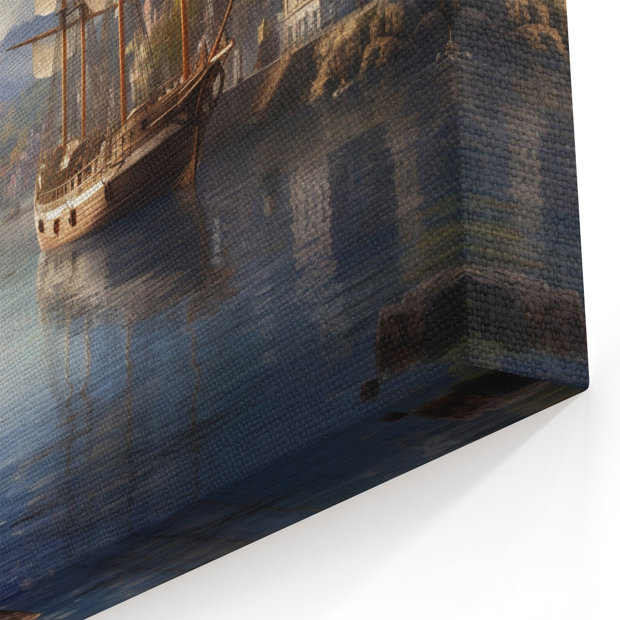 Vintage Charm Harbor Wall Art - Serene Coastal Scene with Sailing Ships