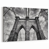 Architectural Bridge Perspective Art - Black and White Canvas Print