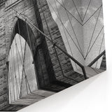 Architectural Bridge Perspective Art - Black and White Canvas Print
