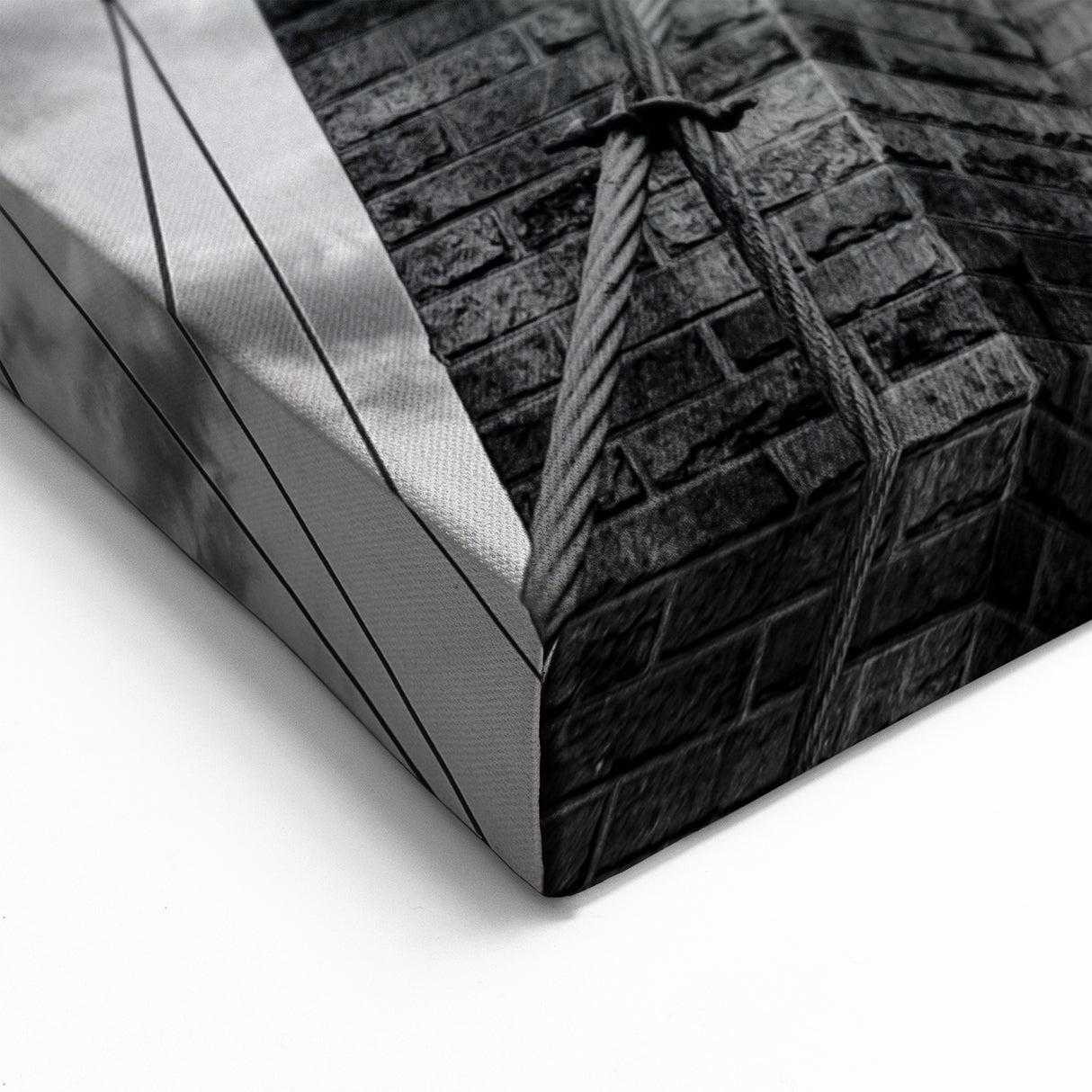 Architectural Bridge Perspective Art - Black and White Canvas Print