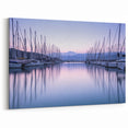 Tranquil Harbor Sunset Wall Art - Serene Coastal Scene with Sailboats