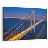 City Lights Bridge Art - Vibrant Nighttime Urban Canvas Print