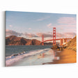 Golden Gate Bridge Coastal Art - Warm Sunset Canvas Print
