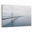 Endless Bridge Over Calm Waters - Minimalist Coastal Canvas Print