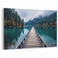 Serene Mountain Harbor Wall Art - Tranquil Forest Reflections on the Lake