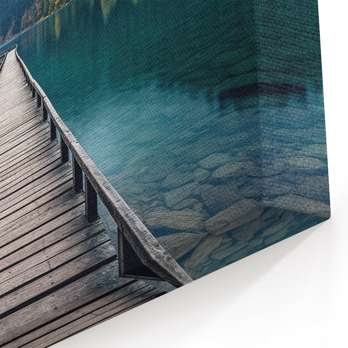 Serene Mountain Harbor Wall Art - Tranquil Forest Reflections on the Lake