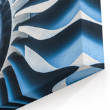 Modern Aviation Art: Close-Up of Jet Engine Fan Blade on Canvas Print