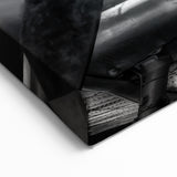 Vintage Aircraft Art: Close-Up of Propeller Engine in Dramatic Monochrome