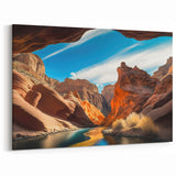Vivid Canyon River Art - Scenic Canyon Canvas Prints for Home Decor