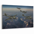 Vintage Aircraft Art: WWII Fighter Planes in Flight Canvas Print