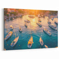 Golden Sunset Harbor Art – Nautical Coastal Canvas