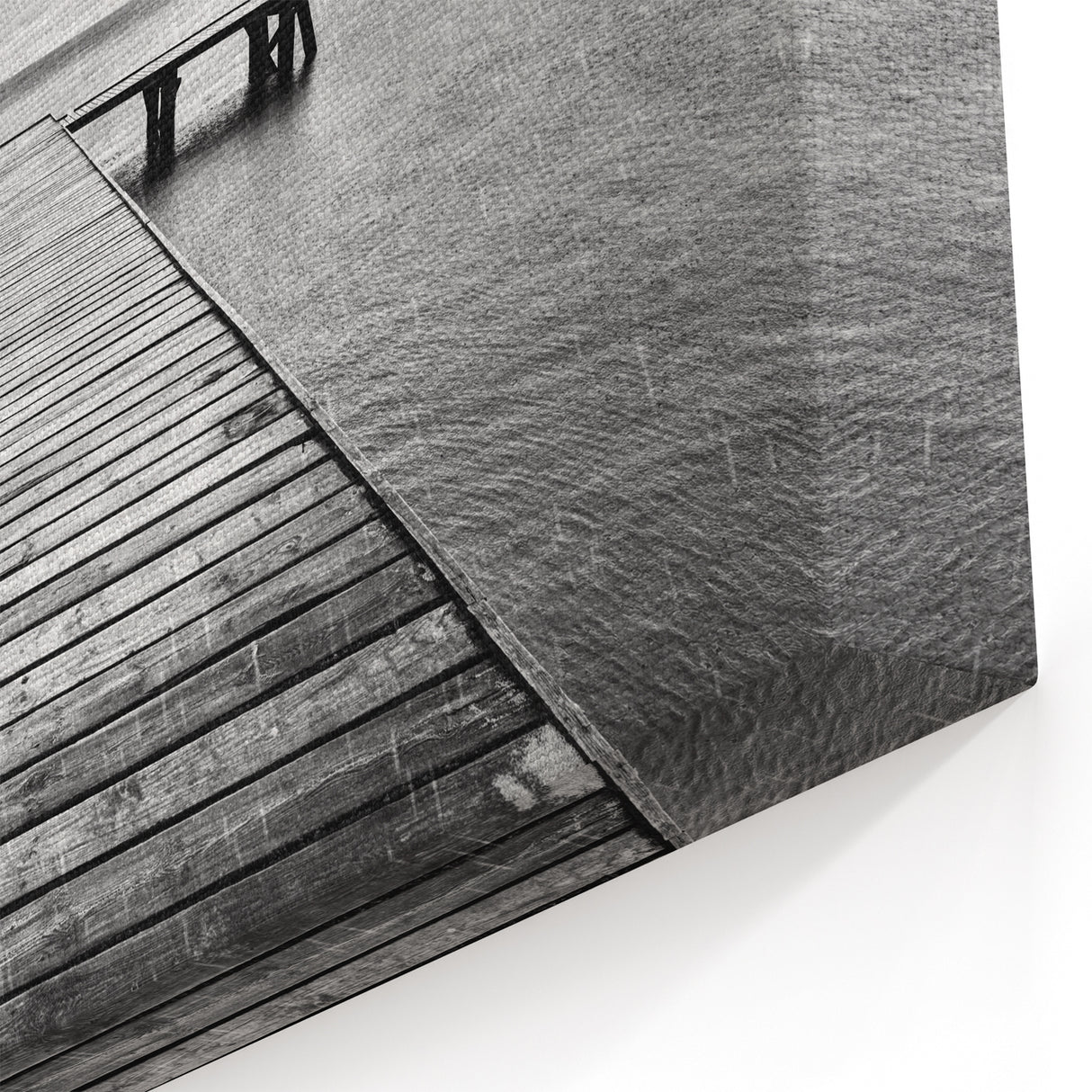 Dramatic Rainy Pier Harbor Art – Black and White Coastal Photography