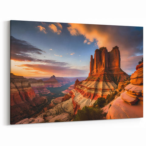 Sunset Canyon Majesty Art - Scenic Canyon Canvas Prints for Decor