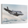 Modern Aviation Art: Stealth Fighter Jet with Missile Launch Canvas Print