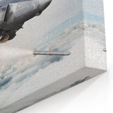 Modern Aviation Art: Stealth Fighter Jet with Missile Launch Canvas Print