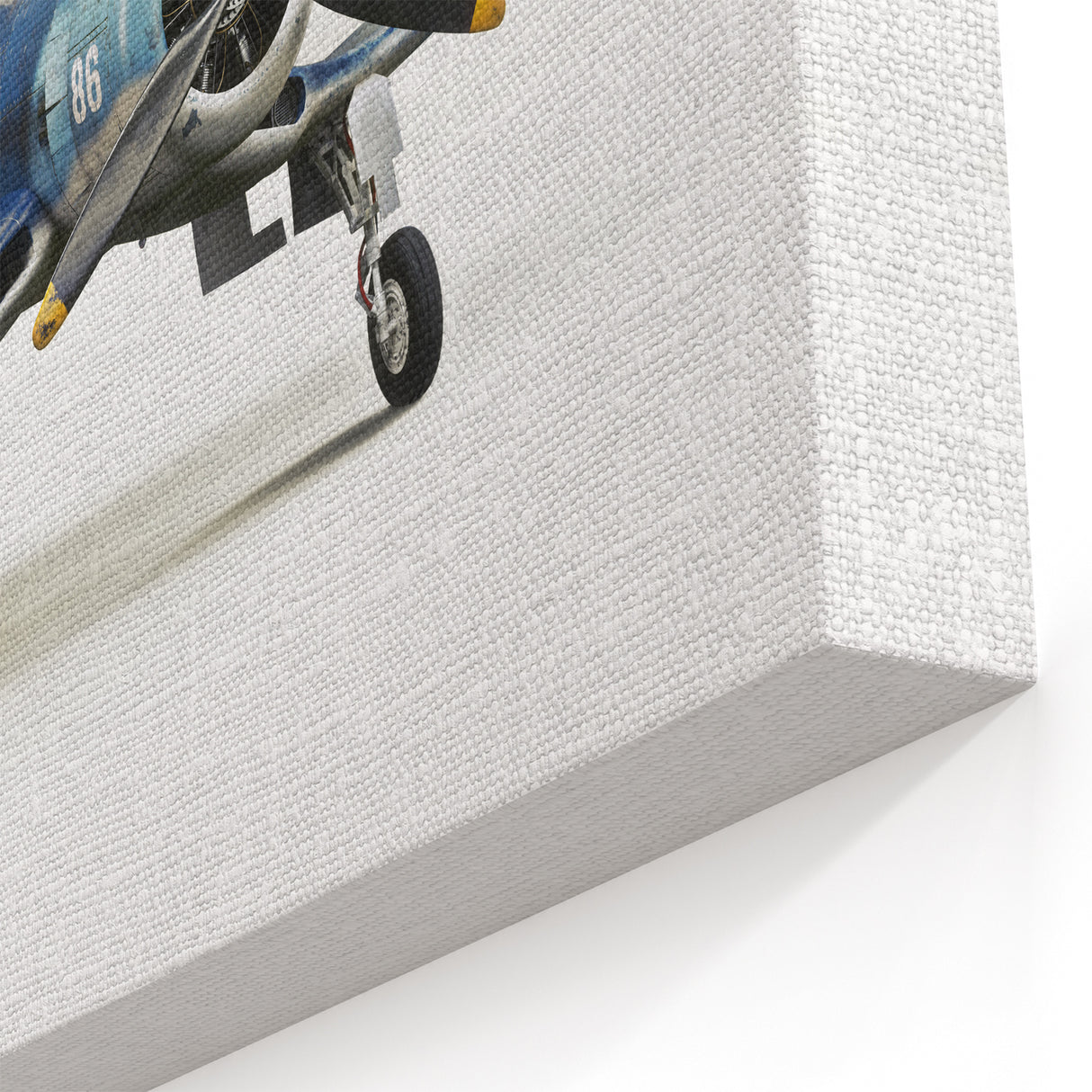 Vintage Aircraft Art: WWII Fighter Plane on White Background Canvas Print