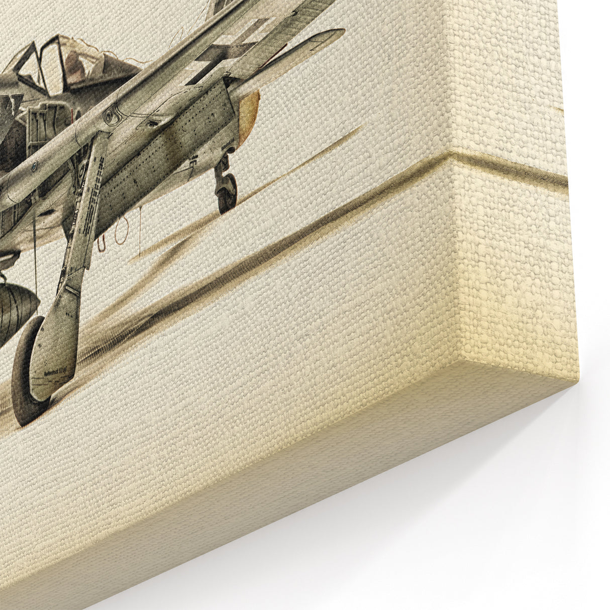 WWII Fighter Plane on Sepia Background Canvas Print