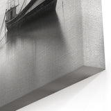 Ethereal Boat in Calm Waters Art – Black and White Harbor Photography