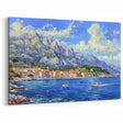 Vibrant Coastal Town Art – Mediterranean Harbor Canvas