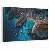 Calm Harbor Reflections Art – Coastal Blue Canvas Print